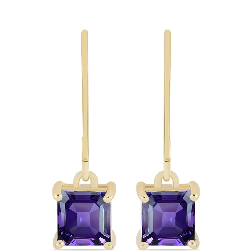 Pozlacené stříbro 925/1000 Náušnice s Marockým Ametystem - Karátové číslo: 2.11. přibližná hmotnost: 2.18 gramů 1 