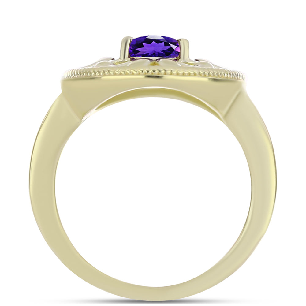 Pozlacené Stříbro 925/1000 - Prsten s Marockým Ametystem - Karátové číslo: 1.11. přibližná hmotnost: 5.04 gramů 2 