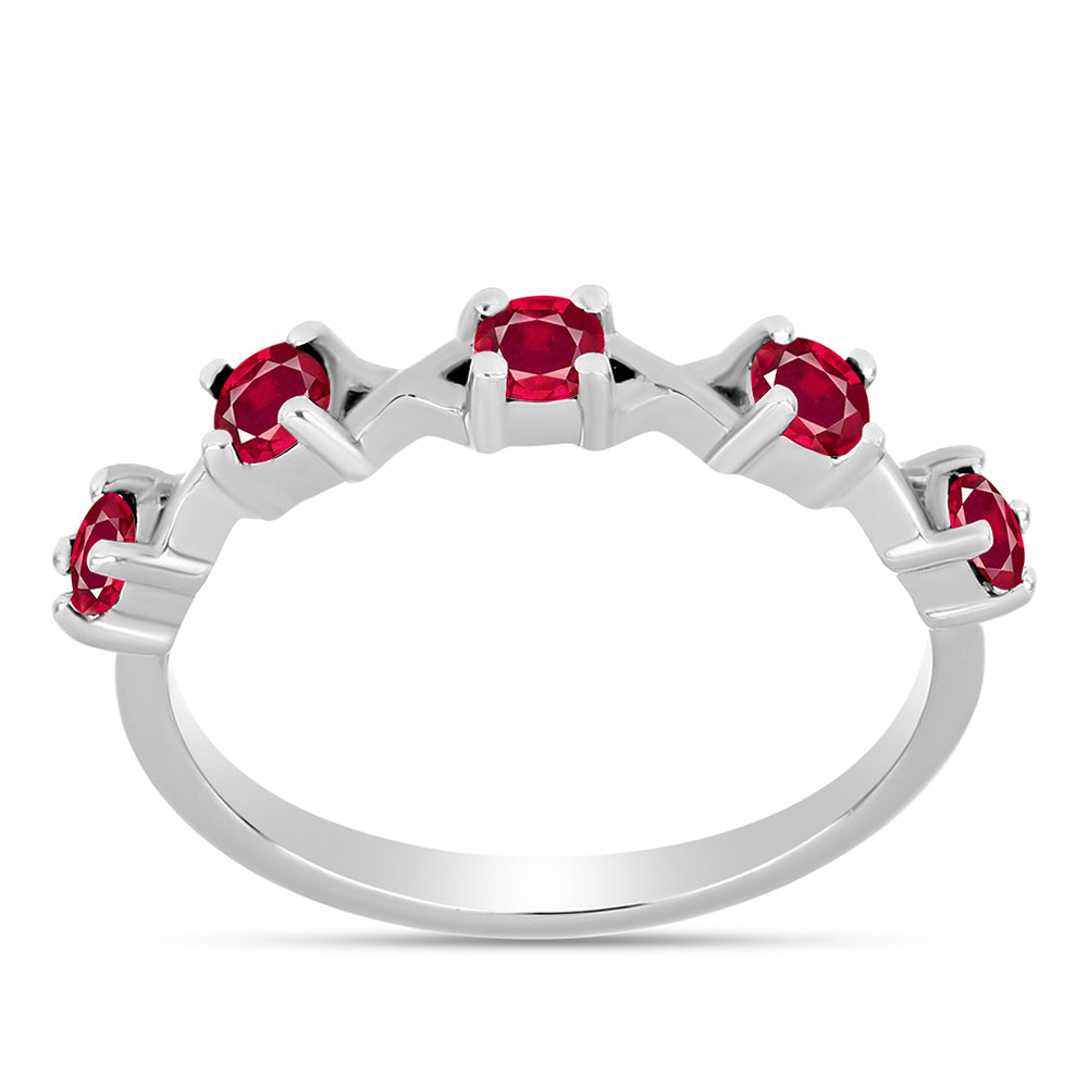 Stříbro 925/1000 - Prsten s Madagaskarským Rubínem - Karátové číslo: 0.78. přibližná hmotnost: 2.04 gramů 3 