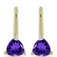 Pozlacené stříbro 925/1000 Náušnice s Marockým Ametystem - Karátové číslo: 0.76. přibližná hmotnost: 2.3 gramů