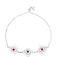 Stříbro 925/1000 - Náramek s Madagaskarským Rubínem a Bílým Topazem - Karátové číslo: 1.82. přibližná hmotnost: 5.59 gramů