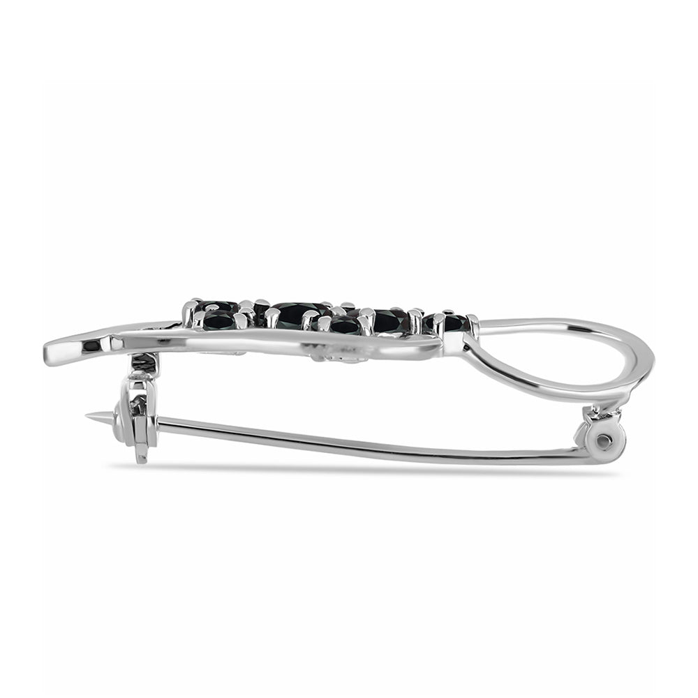 Stříbrný Brož s Obsidiánem 2 