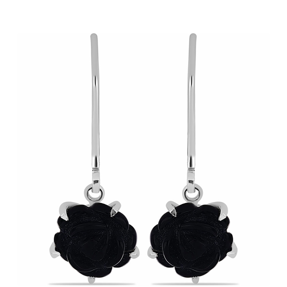 925 / 1000 Sterlingové Stříbro Náušnice s Obsidiánem 1 