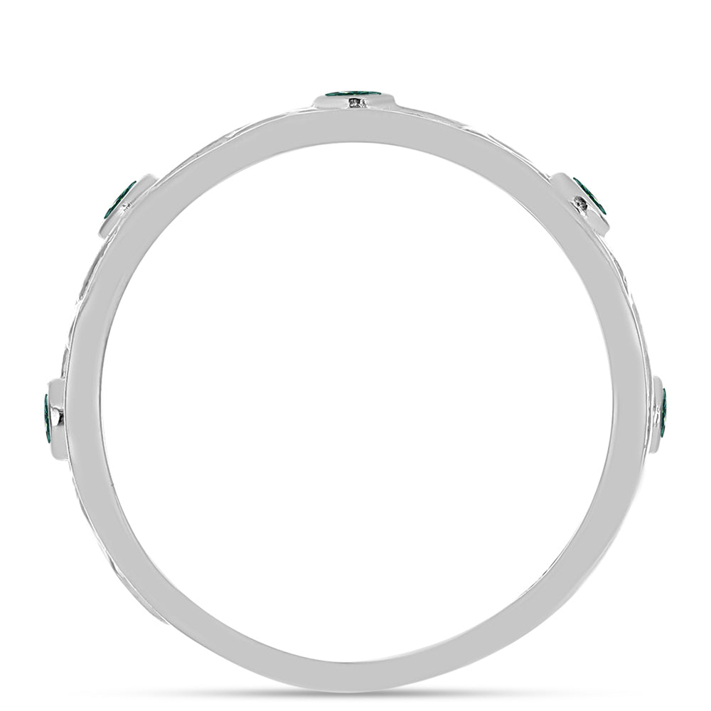 Stříbro 925/1000 Prsten s Zelenkavý mořsky modrý Moissanitem - Karátové číslo: 0.16. přibližná hmotnost: 3.53 gramů 2 