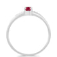 Stříbro 925/1000 - Prsten s Madagaskarským Rubínem - Karátové číslo: 0.36. přibližná hmotnost: 1.61 gramů