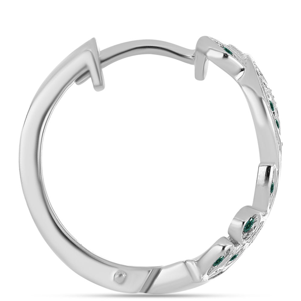 Stříbrné Náušnice s Zelenkavý mořsky modrý Moissanitem 2 