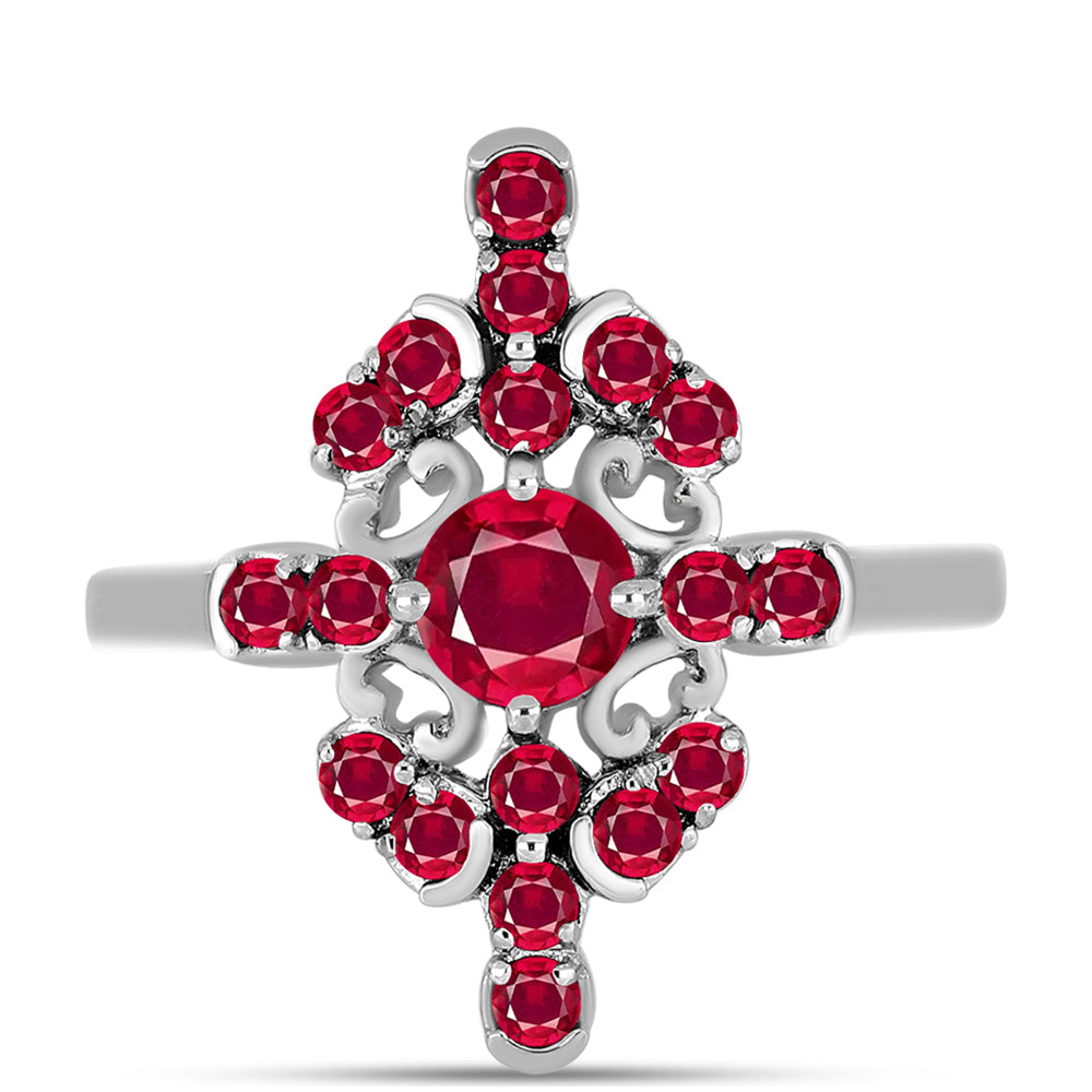 Stříbro 925/1000 - Prsten s Madagaskarským Rubínem - Karátové číslo: 1.73. přibližná hmotnost: 3.64 gramů 1 