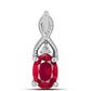 Stříbro 925/1000 - Přívěsek s Madagaskarským Rubínem a Bílým Topazem - Karátové číslo: 1.08. přibližná hmotnost: 0.83 gramů