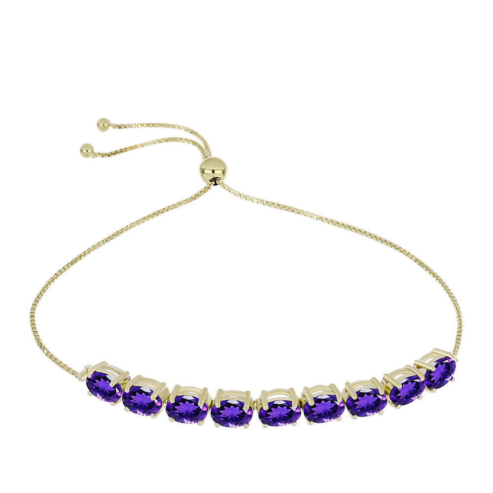 Pozlacený Stříbrný Náramek s Marockým Ametystem