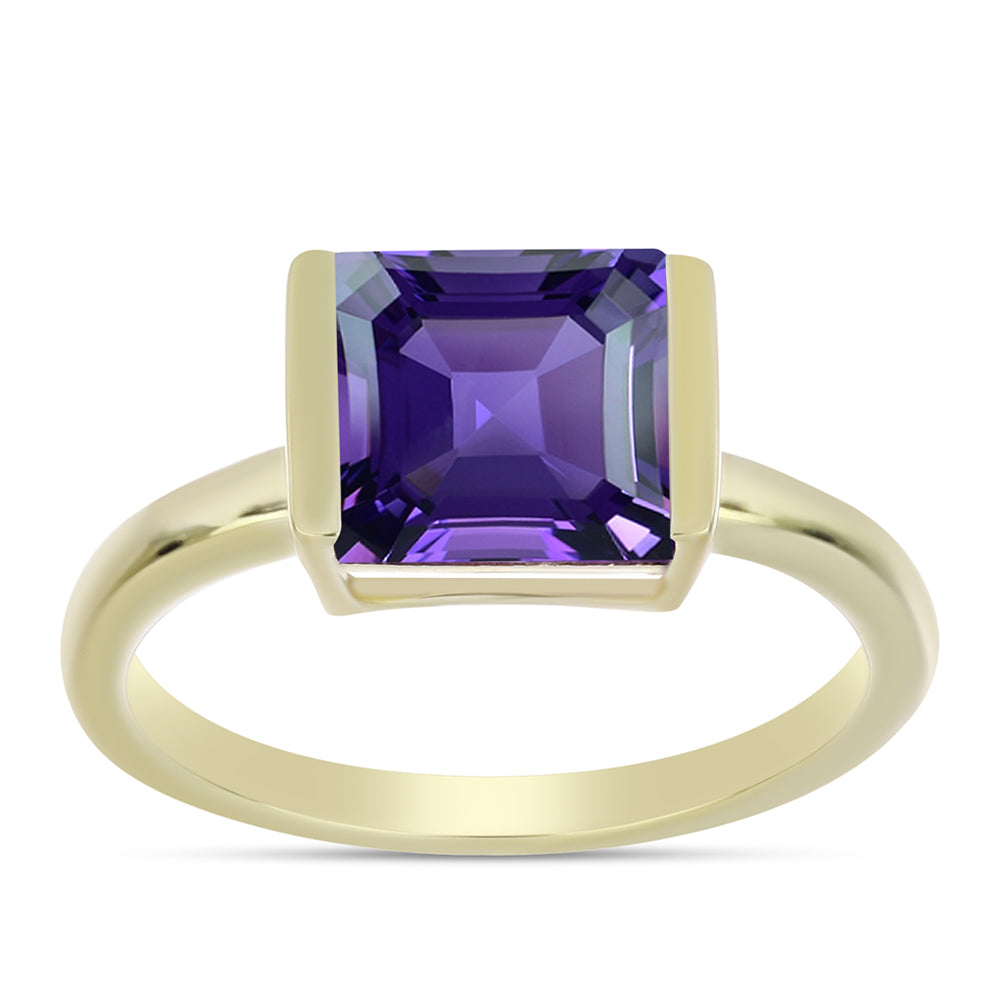 Pozlacené stříbro 925/1000 Prsten s Marockým Ametystem - Karátové číslo: 2.37. přibližná hmotnost: 3.12 gramů 3 