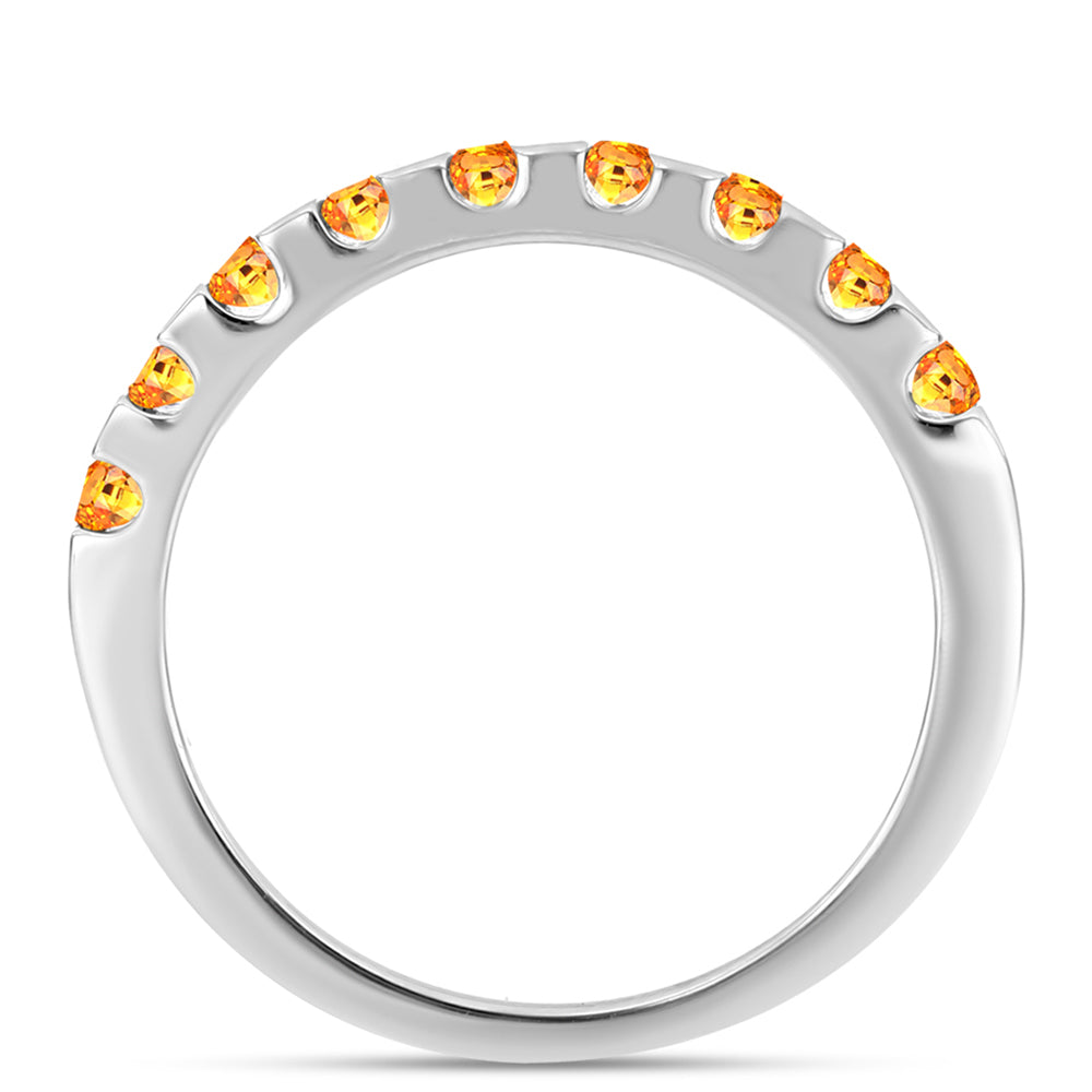 Stříbro 925/1000 - Prsten s Padparadscha Safírem - Karátové číslo: 0.36. přibližná hmotnost: 2.55 gramů