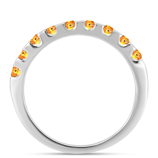 Stříbro 925/1000 - Prsten s Padparadscha Safírem - Karátové číslo: 0.36. přibližná hmotnost: 2.55 gramů