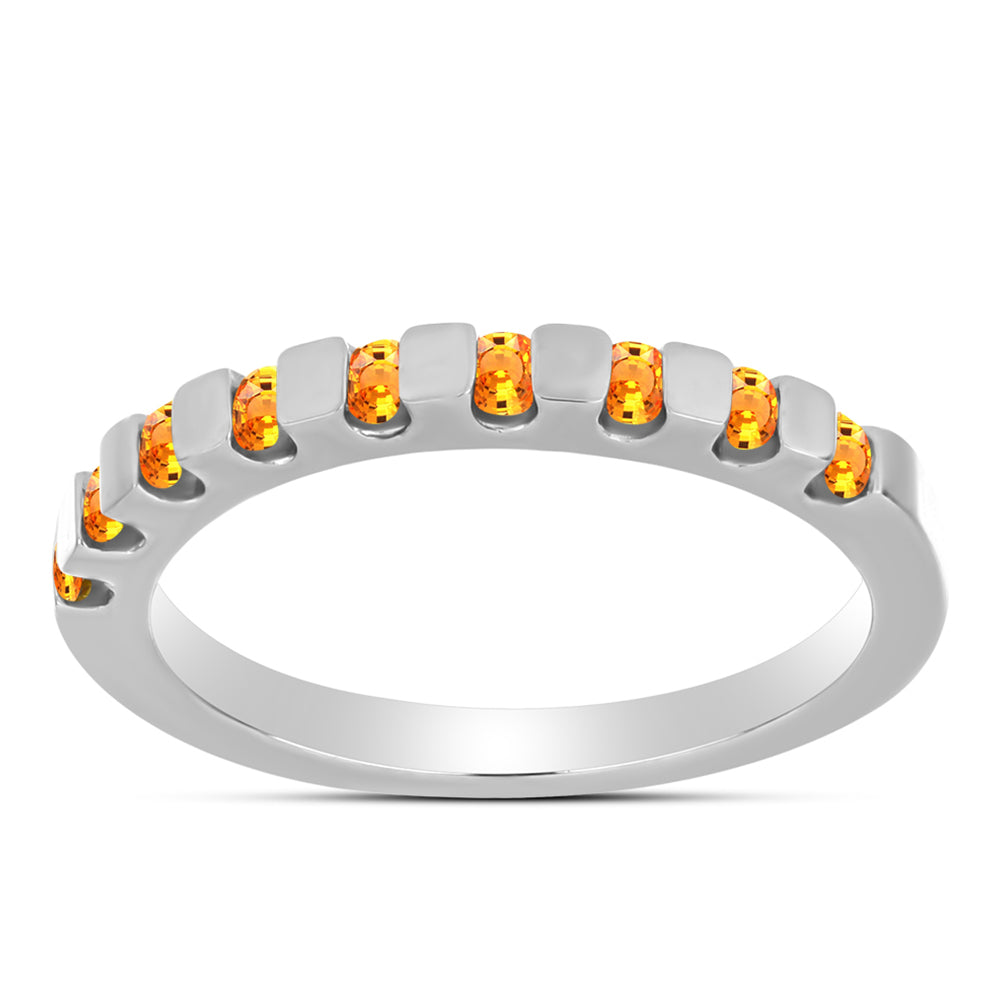 Stříbro 925/1000 - Prsten s Padparadscha Safírem - Karátové číslo: 0.36. přibližná hmotnost: 2.55 gramů 3 