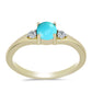 Pozlacené Stříbro 925/1000 - Prsten s Tyrkysem Sleeping Beauty a Bílým Topazem - Karátové číslo: 0.53. přibližná hmotnost: 2.06 gramů
