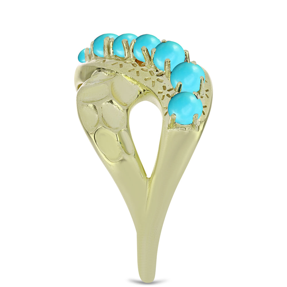 Pozlacený Stříbrný Prsten s Tyrkysem Sleeping Beauty