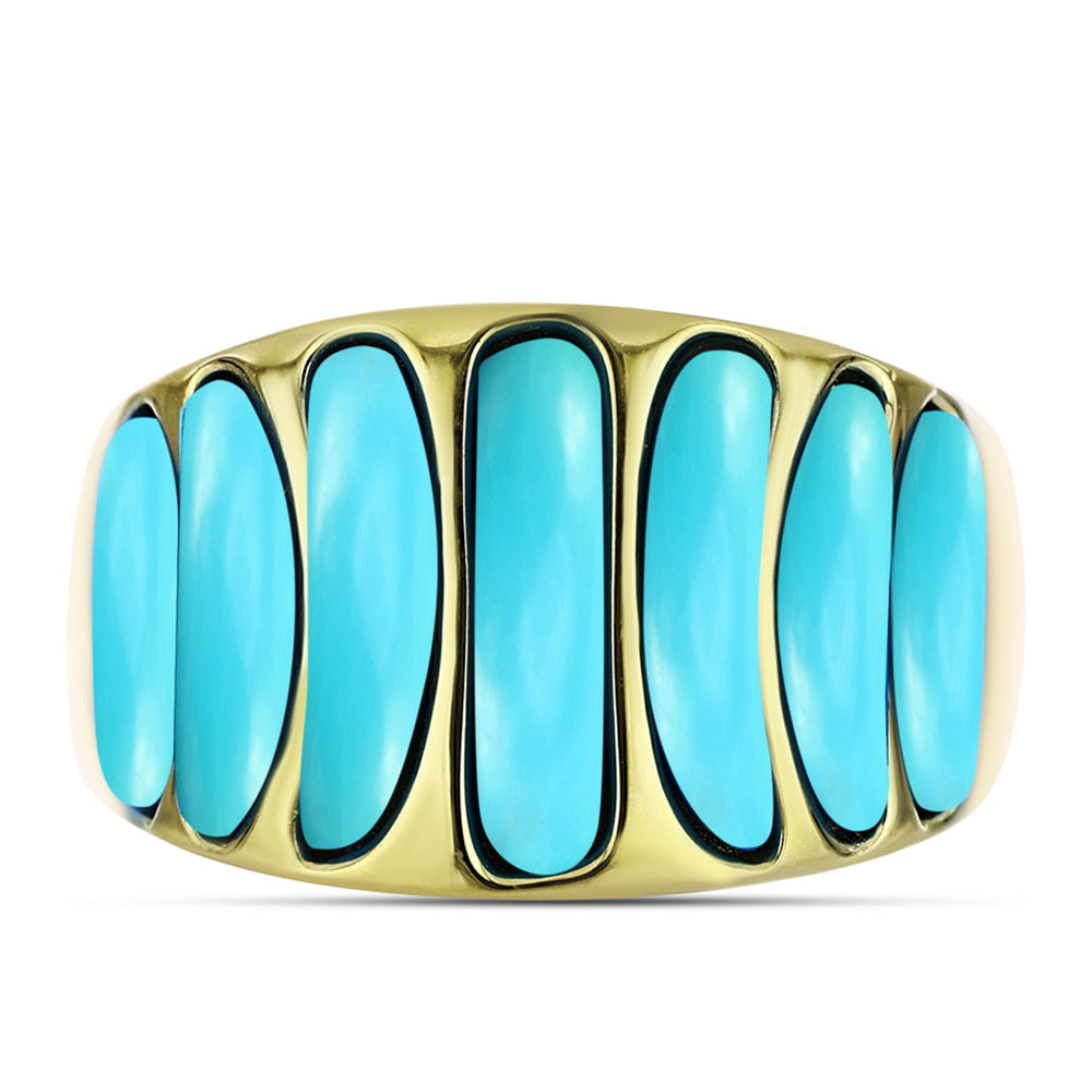 Pozlacený Stříbrný Prsten s Tyrkysem Sleeping Beauty 1 