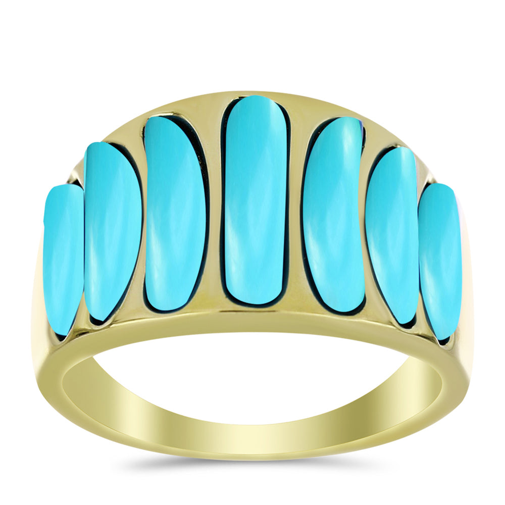 Pozlacený Stříbrný Prsten s Tyrkysem Sleeping Beauty 3 