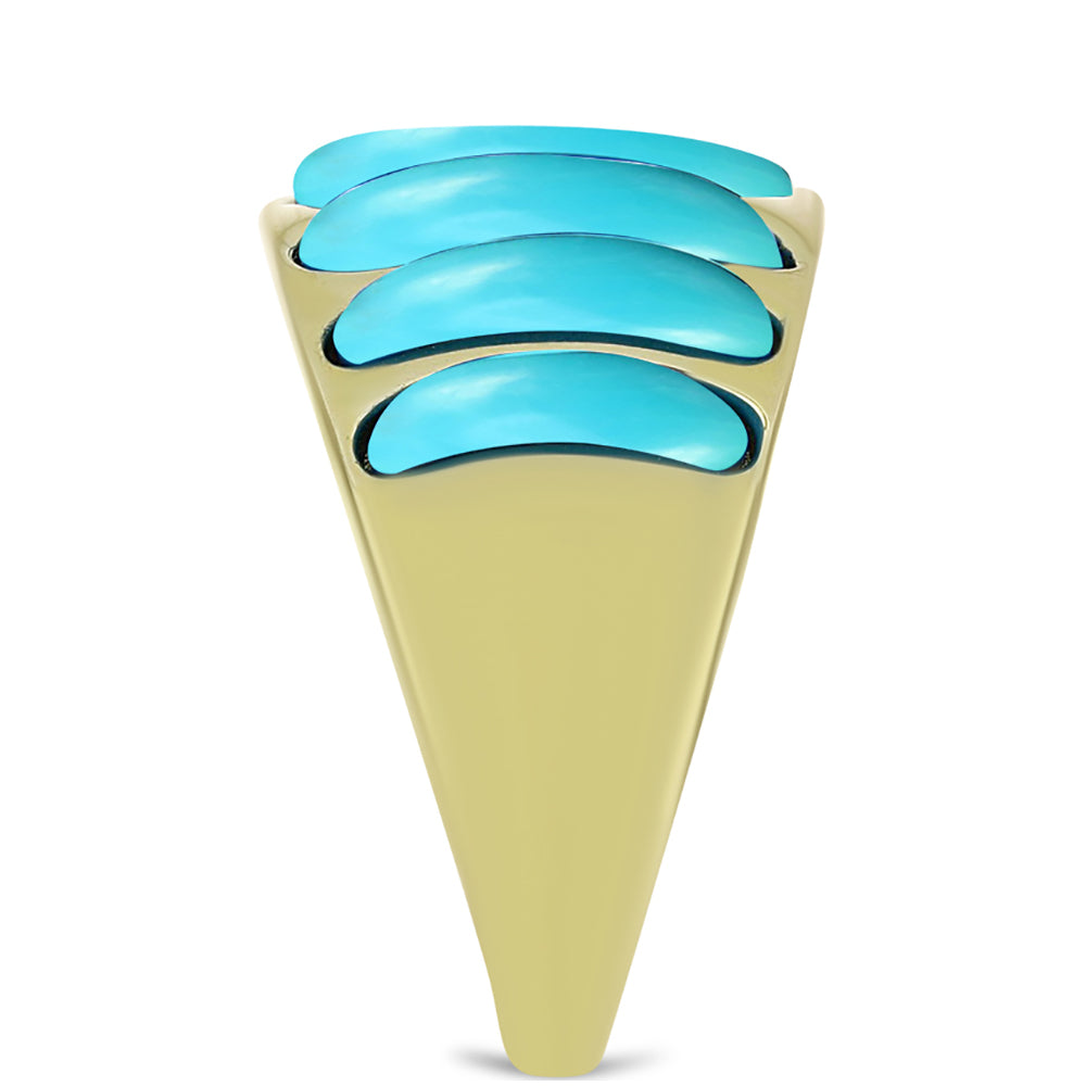 Pozlacený Stříbrný Prsten s Tyrkysem Sleeping Beauty 4 