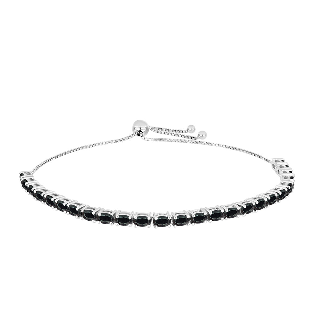 925 / 1000 Sterlingové Stříbro Náramek s Obsidiánem