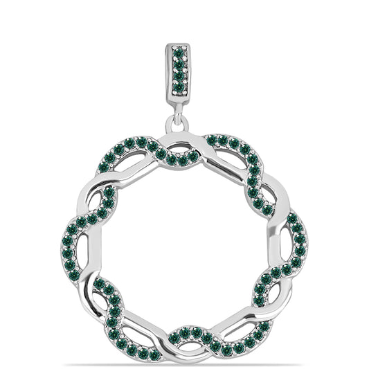 Stříbro 925/1000 Přívěsek s Zelenkavý mořsky modrý Moissanitem - Karátové číslo: 0.51. přibližná hmotnost: 3.6 gramů