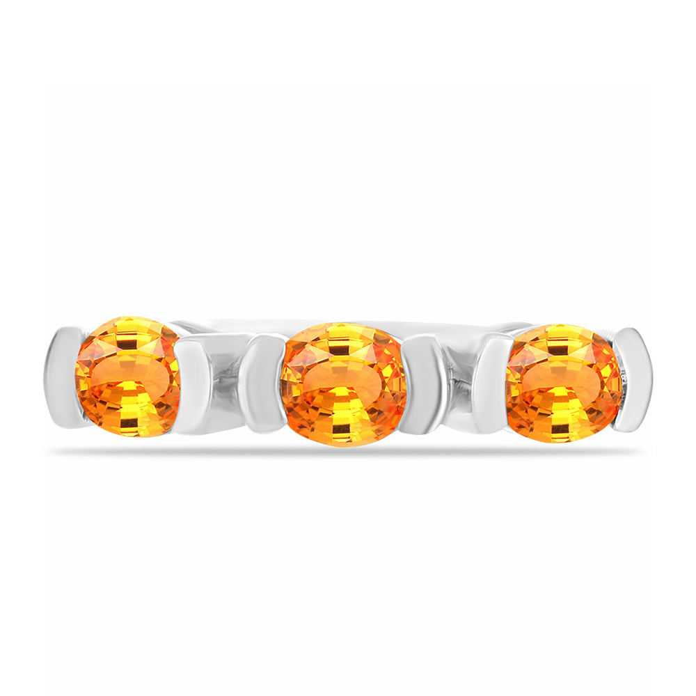 Stříbrný Prsten s Padparadscha Safírem