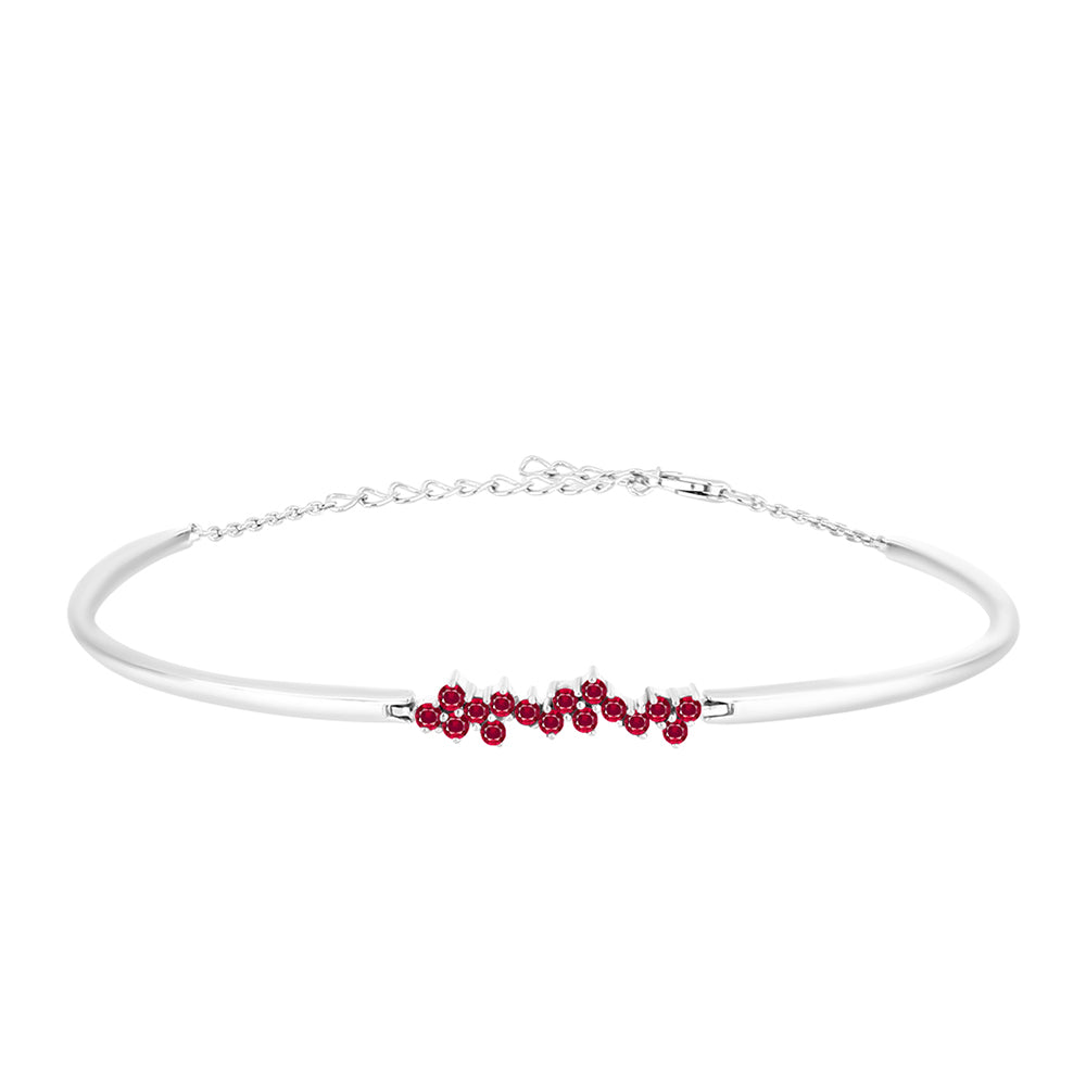 Stříbro 925/1000 - Náramek s Madagaskarským Rubínem - Karátové číslo: 0.55. přibližná hmotnost: 5.72 gramů 1 