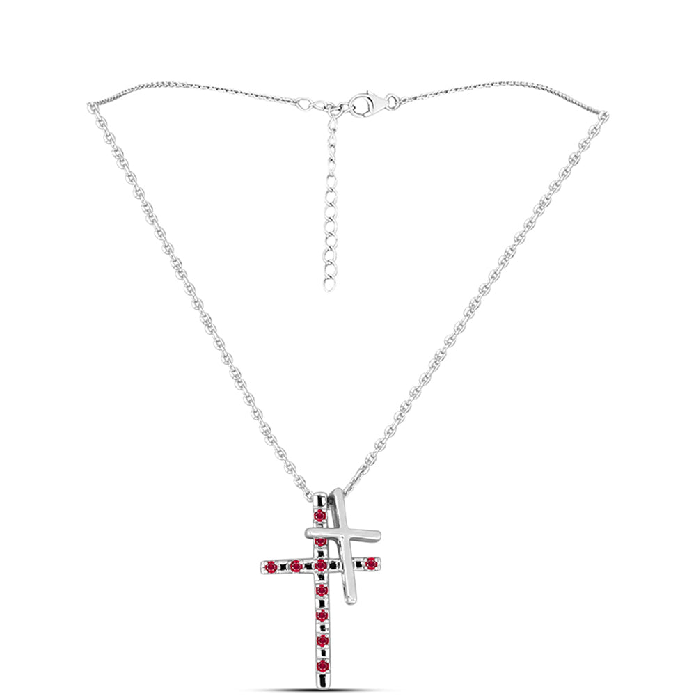 Stříbro 925/1000 - Sada s Madagaskarským Rubínem - Karátové číslo: 0.21. přibližná hmotnost: 4.11 gramů ( Přívěsek )