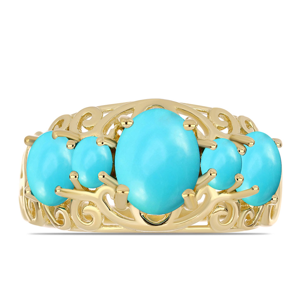 Pozlacený Stříbrný Prsten s Tyrkysem Sleeping Beauty 1 