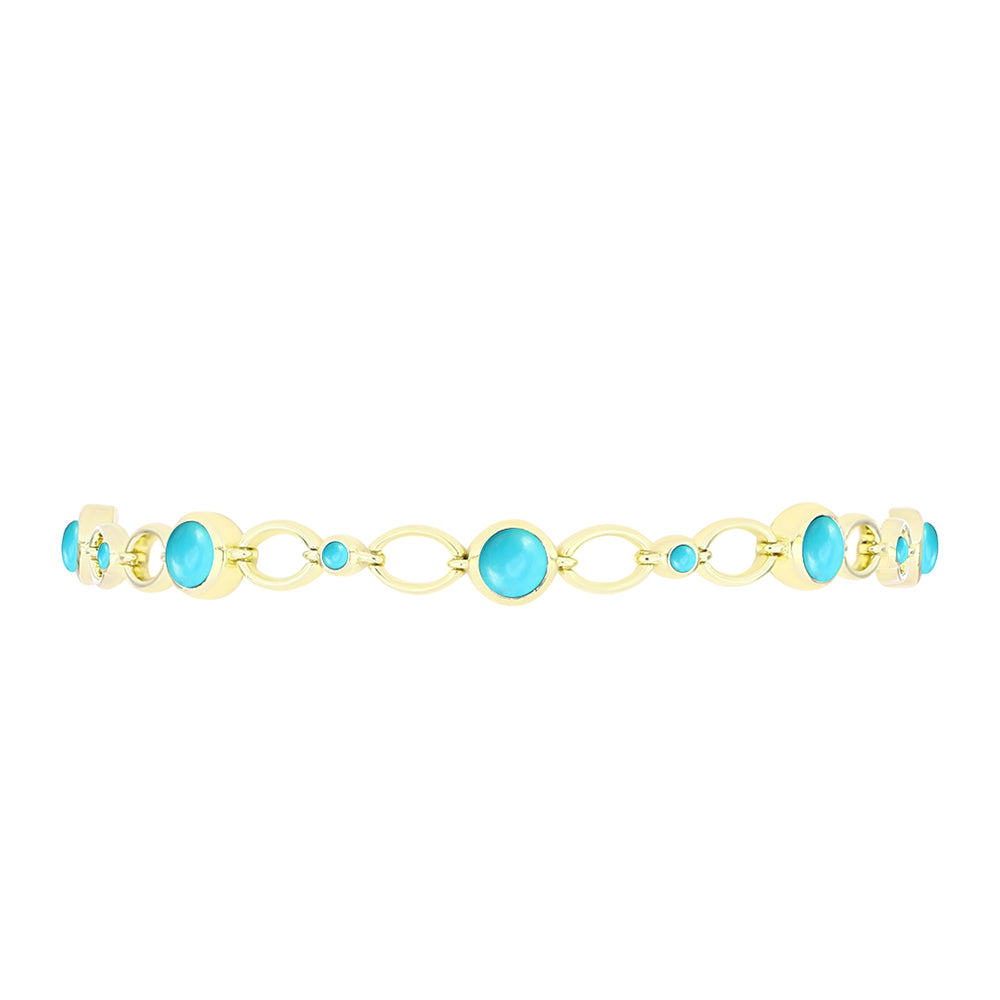 Pozlacený Stříbrný Náramek s Tyrkysem Sleeping Beauty 2 