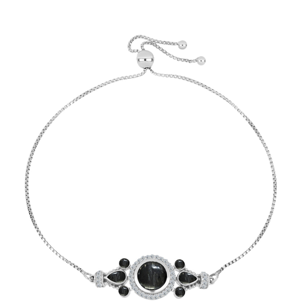 Stříbrný Náramek s Picasso Jaspisem a Bílým Topazem 1 