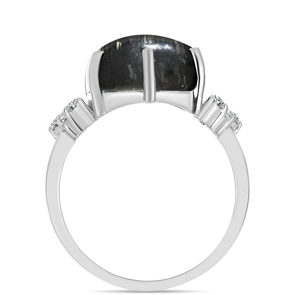 Stříbrný Prsten s Picasso Jaspisem a Bílým Topazem 2 