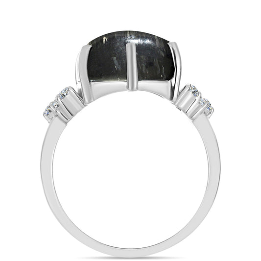 Stříbrný Prsten s Picasso Jaspisem a Bílým Topazem