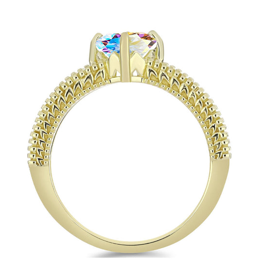 Pozlacené stříbro 925/1000 Prsten s Ledovým Moissanitem - Karátové číslo: 1.23. přibližná hmotnost: 3.81 gramů