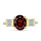 Pozlacený Stříbrný Prsten s Bartonským Granátem a Bílým Topazem