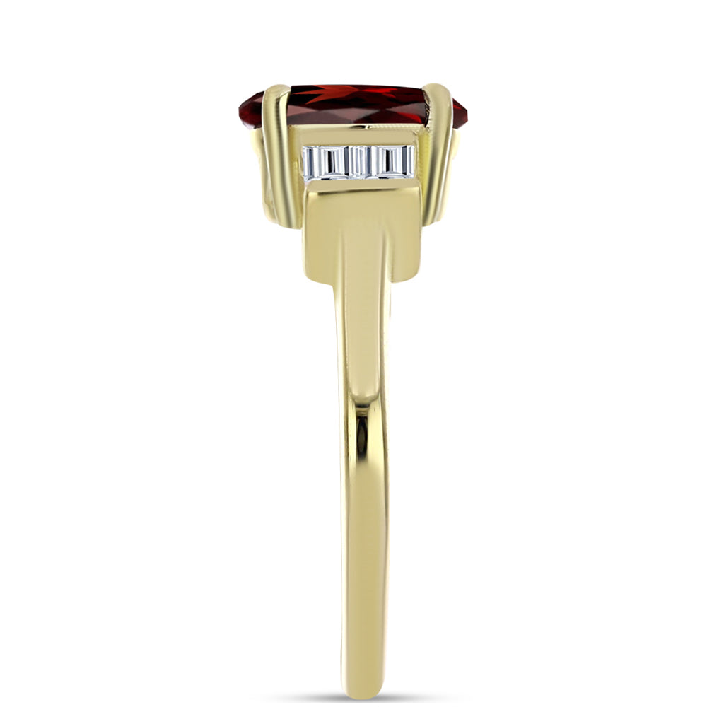 Pozlacený Stříbrný Prsten s Bartonským Granátem a Bílým Topazem