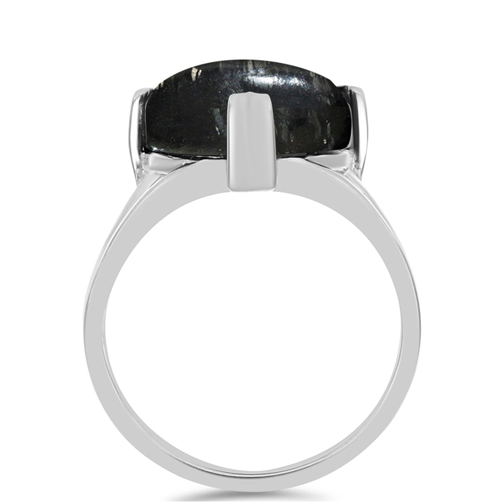 Stříbro 925/1000 - Prsten s Picasso Jaspisem - Karátové číslo: 9.8. přibližná hmotnost: 5.13 gramů