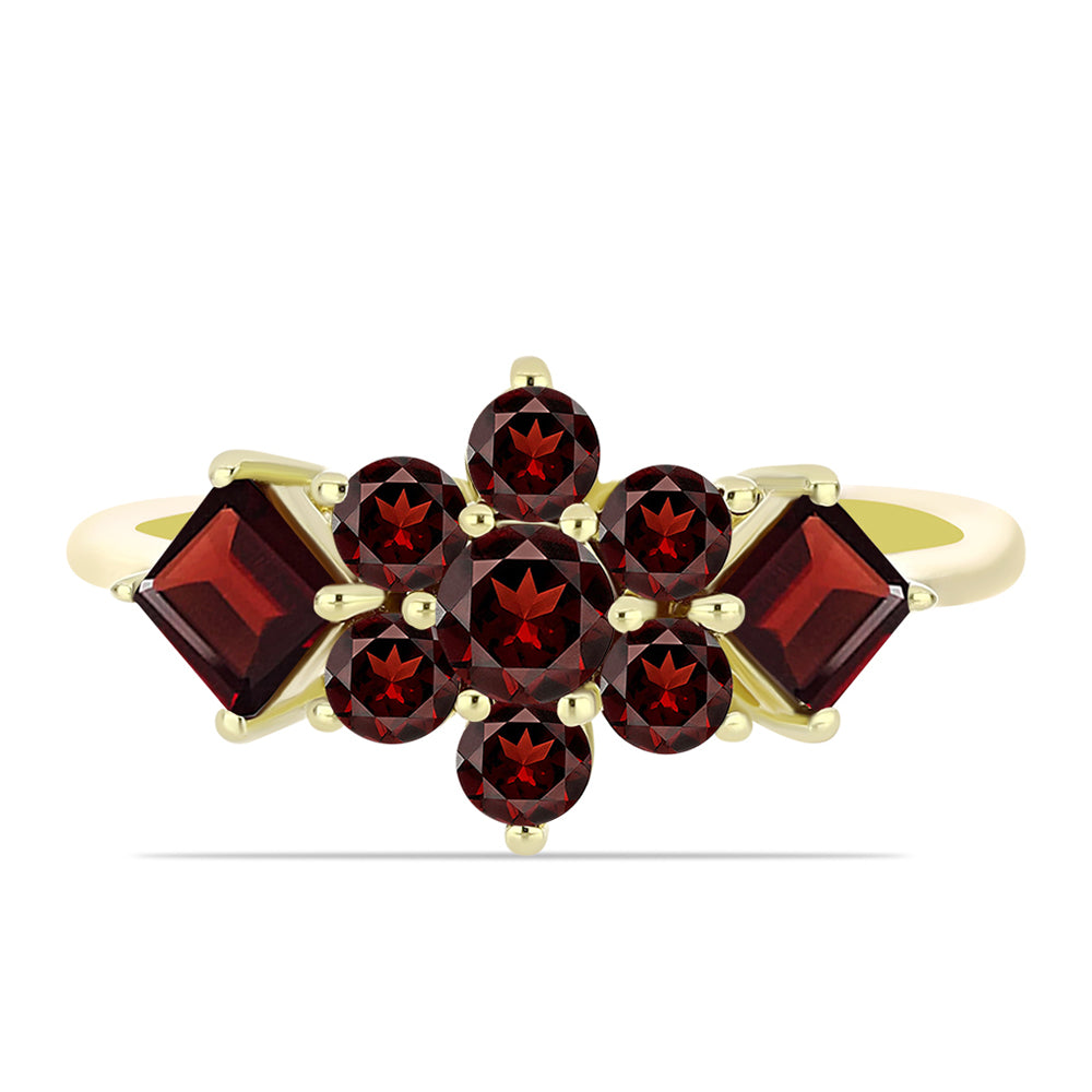 Pozlacené Stříbro 925/1000 - Prsten s Bartonským Granátem - Karátové číslo: 1.97. přibližná hmotnost: 2.4 gramů 1 