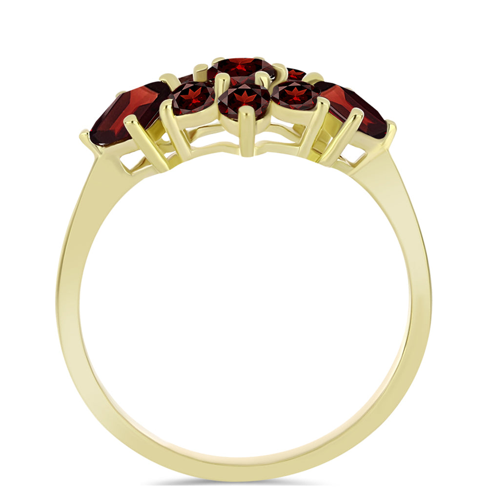 Pozlacené Stříbro 925/1000 - Prsten s Bartonským Granátem - Karátové číslo: 1.97. přibližná hmotnost: 2.4 gramů 2 