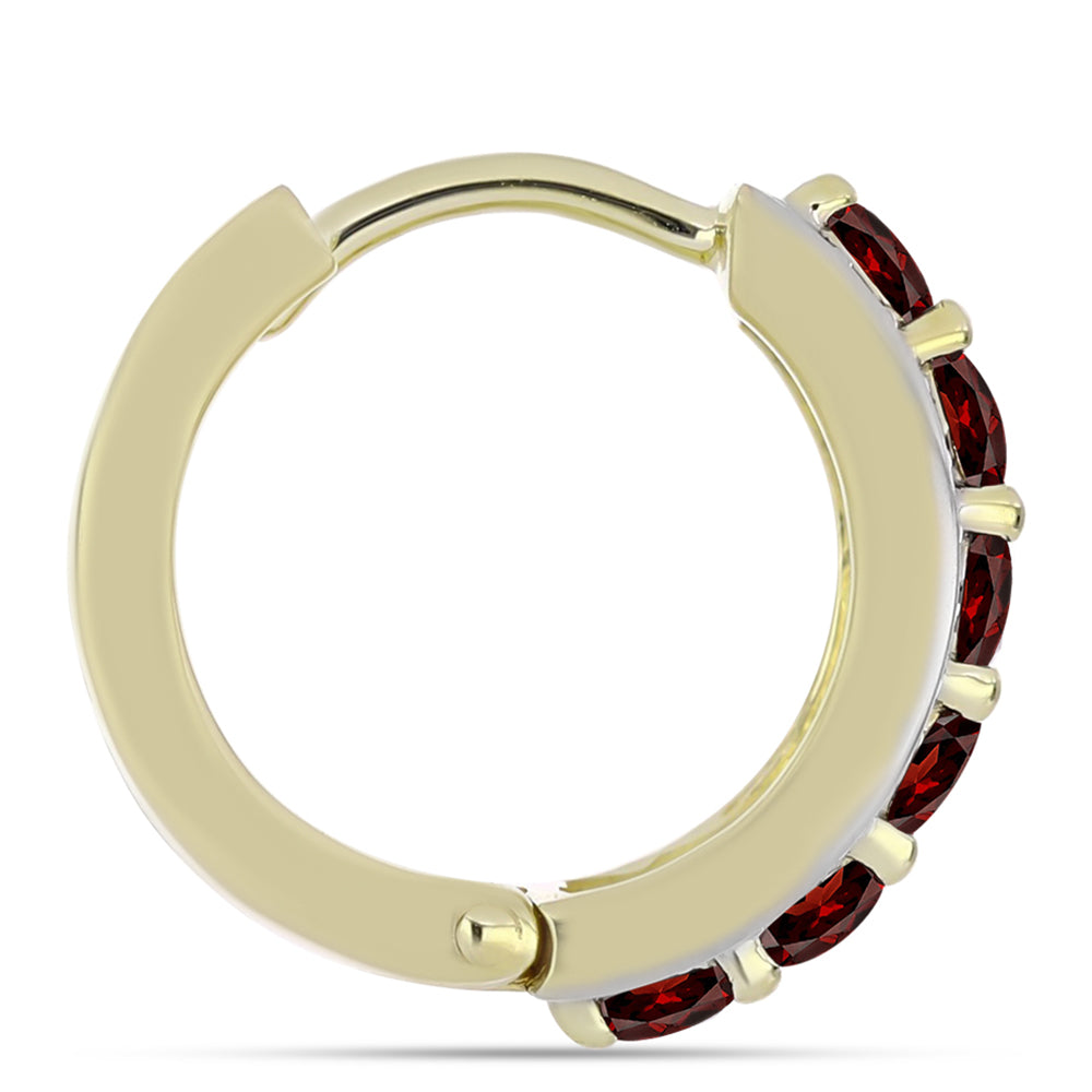 Pozlacené Stříbrné Náušnice s Bartonským Granátem a Bílým Topazem