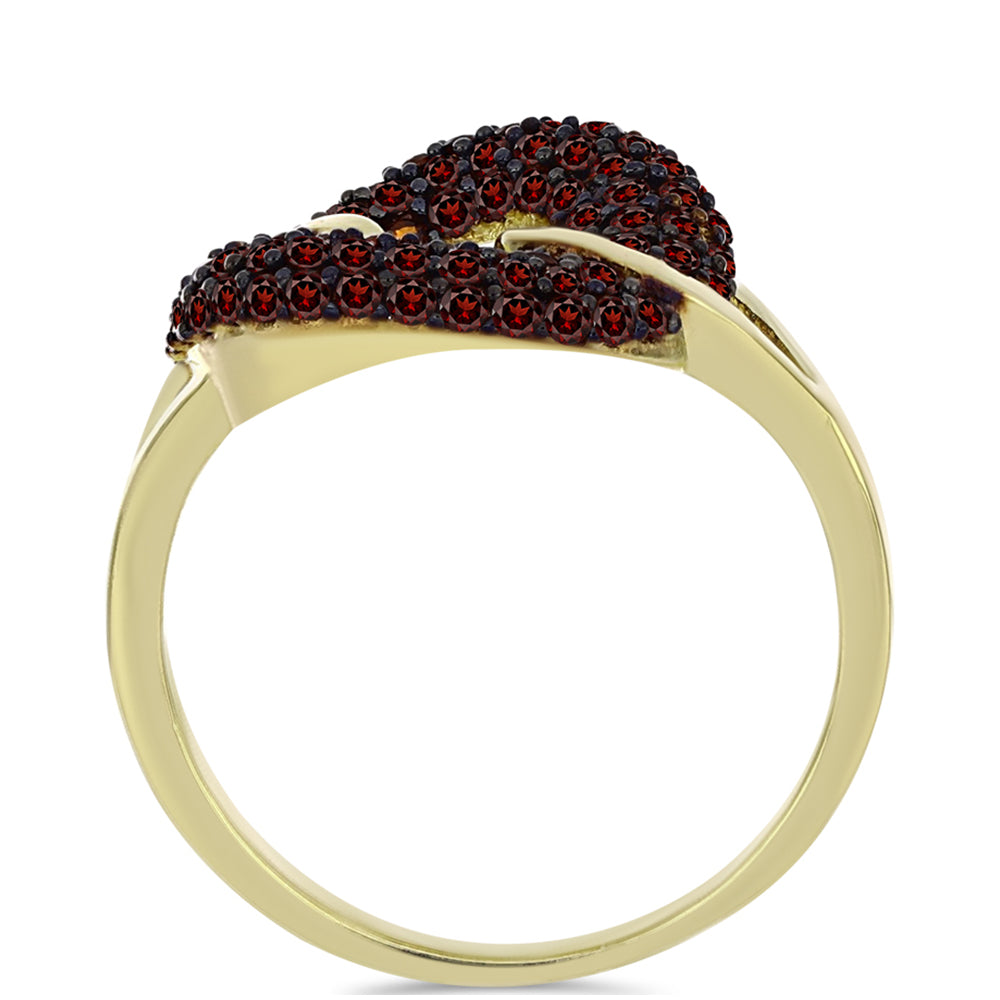 Pozlacené stříbro 925/1000 Prsten s Bartonským Granátem - Karátové číslo: 0.9. přibližná hmotnost: 3.67 gramů 2 