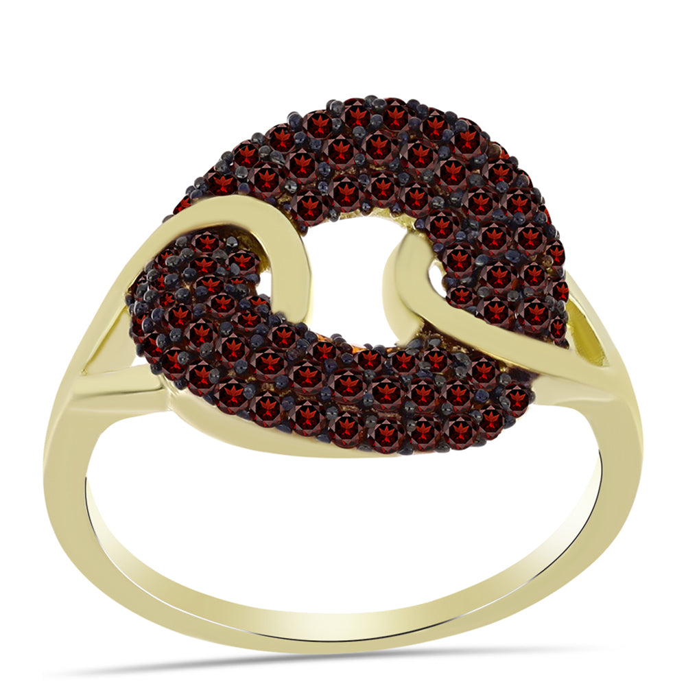 Pozlacené stříbro 925/1000 Prsten s Bartonským Granátem - Karátové číslo: 0.9. přibližná hmotnost: 3.67 gramů 3 