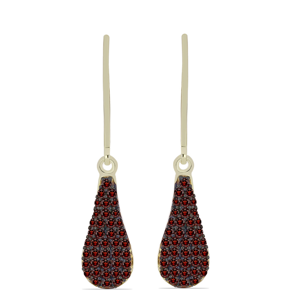 Pozlacené Stříbro 925/1000 - Náušnice s Bartonským Granátem - Karátové číslo: 0.71. přibližná hmotnost: 2.43 gramů 1 