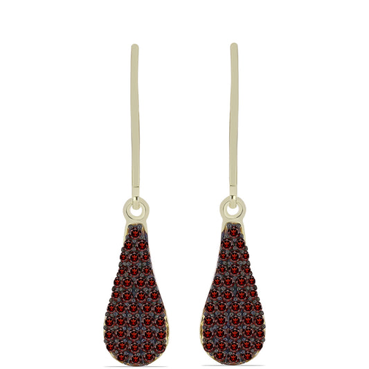 Pozlacené Stříbro 925/1000 - Náušnice s Bartonským Granátem - Karátové číslo: 0.71. přibližná hmotnost: 2.43 gramů