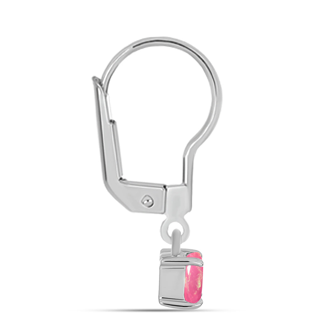 Stříbro 925/1000 - Náušnice s Růžovým Opálem z Lega Dembi - Karátové číslo: 0.42. přibližná hmotnost: 1.39 gramů 2 