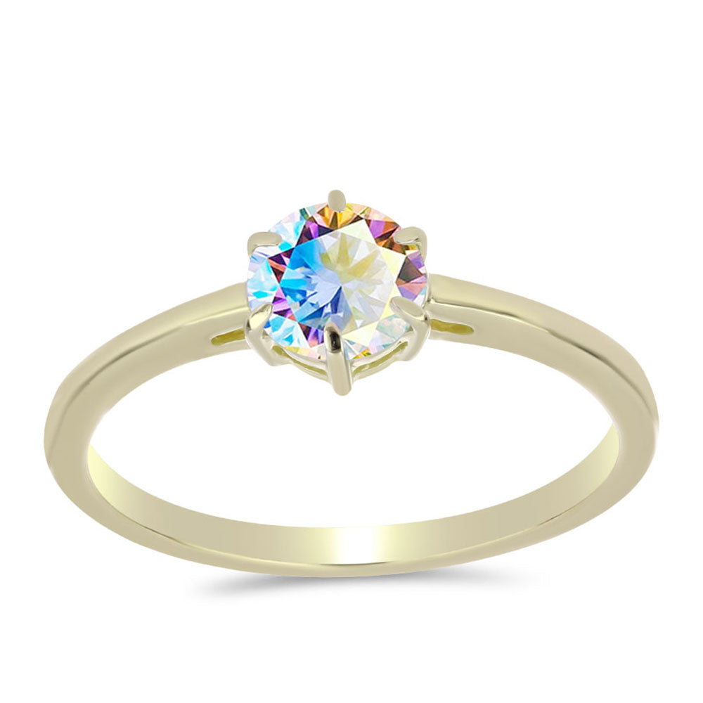 Pozlacený Stříbrný Prsten s Ledovým Moissanitem 3 