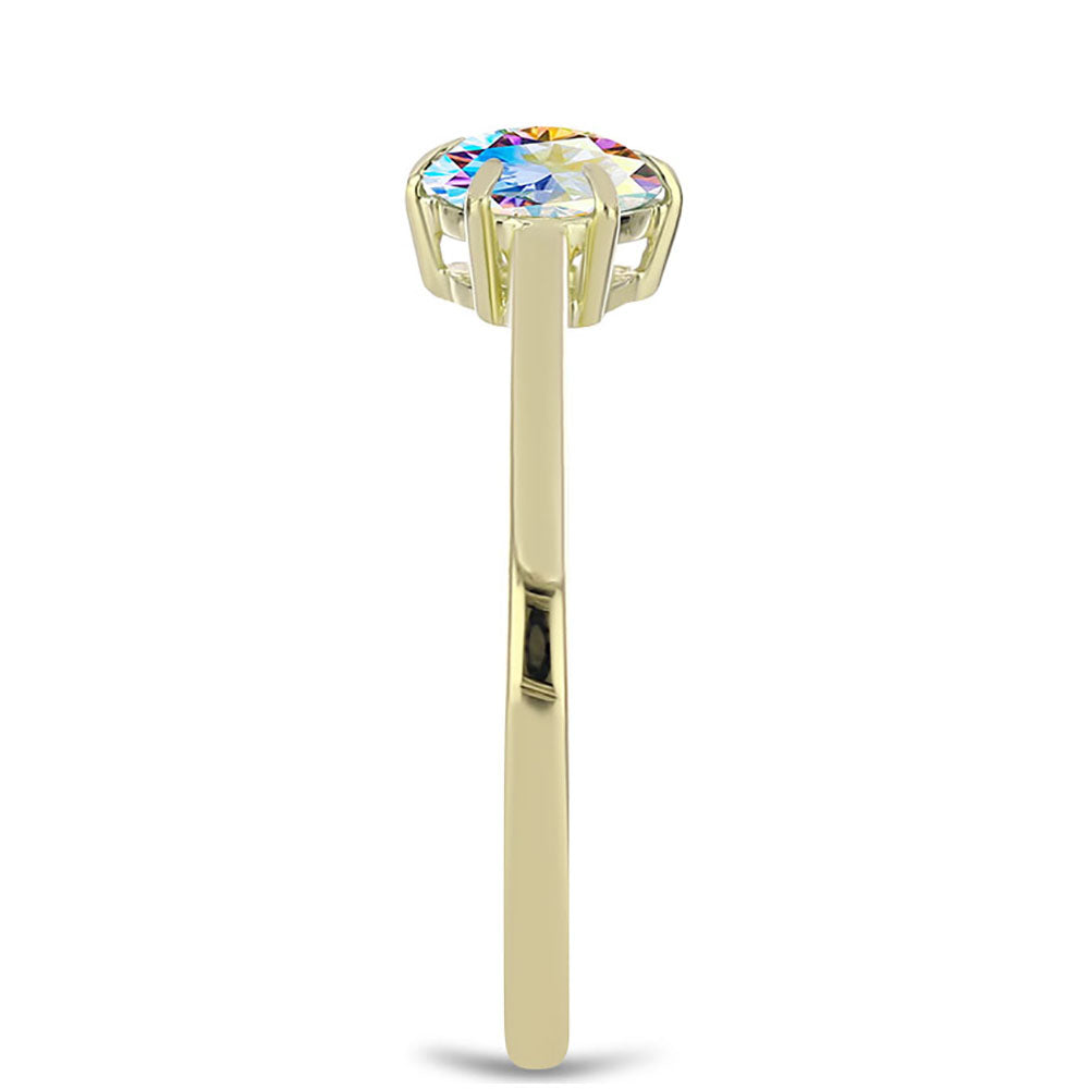 Pozlacený Stříbrný Prsten s Ledovým Moissanitem 4 