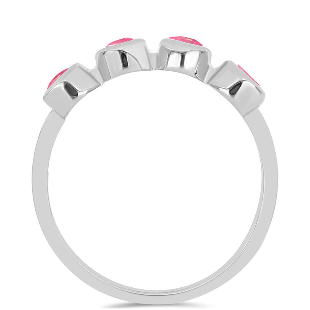 Stříbro 925/1000 - Prsten s Růžovým Opálem z Lega Dembi - Karátové číslo: 0.58. přibližná hmotnost: 2.19 gramů