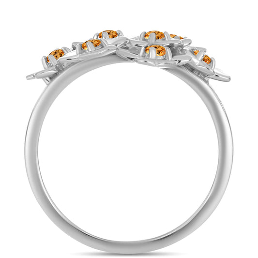 Stříbro 925/1000 - Prsten s "Císařským žlutým" topazem - Karátové číslo: 0.33. přibližná hmotnost: 3.84 gramů