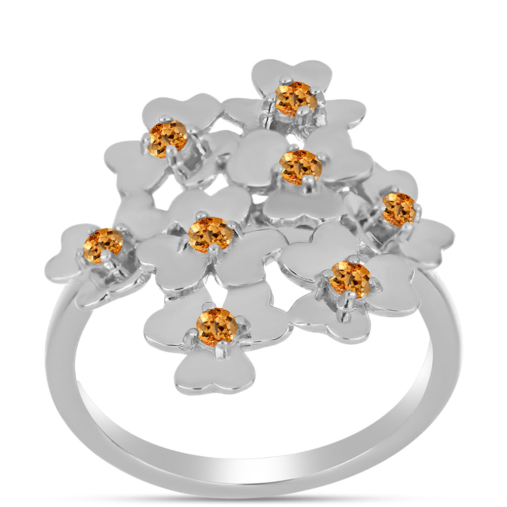 Stříbro 925/1000 - Prsten s "Císařským žlutým" topazem - Karátové číslo: 0.33. přibližná hmotnost: 3.84 gramů