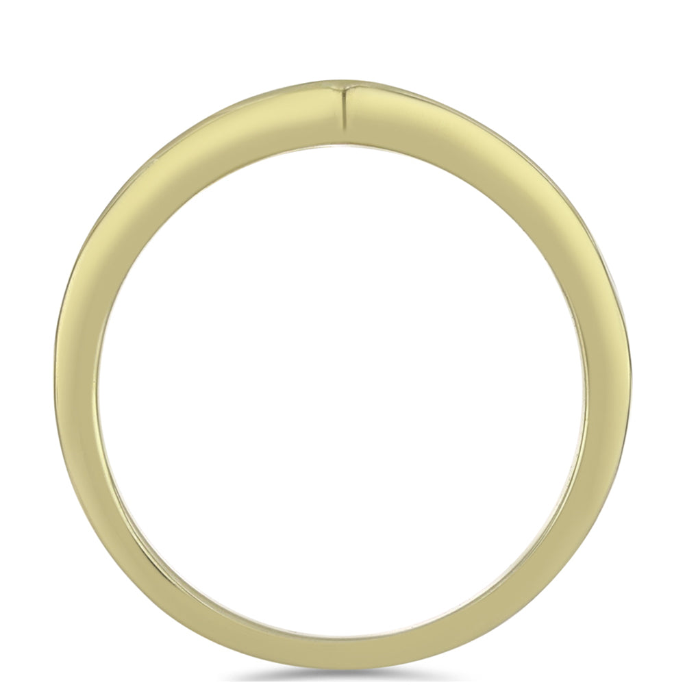 Pozlacené stříbro 925/1000 Prsten s Ledovým Moissanitem - Karátové číslo: 0.66. přibližná hmotnost: 2.7 gramů